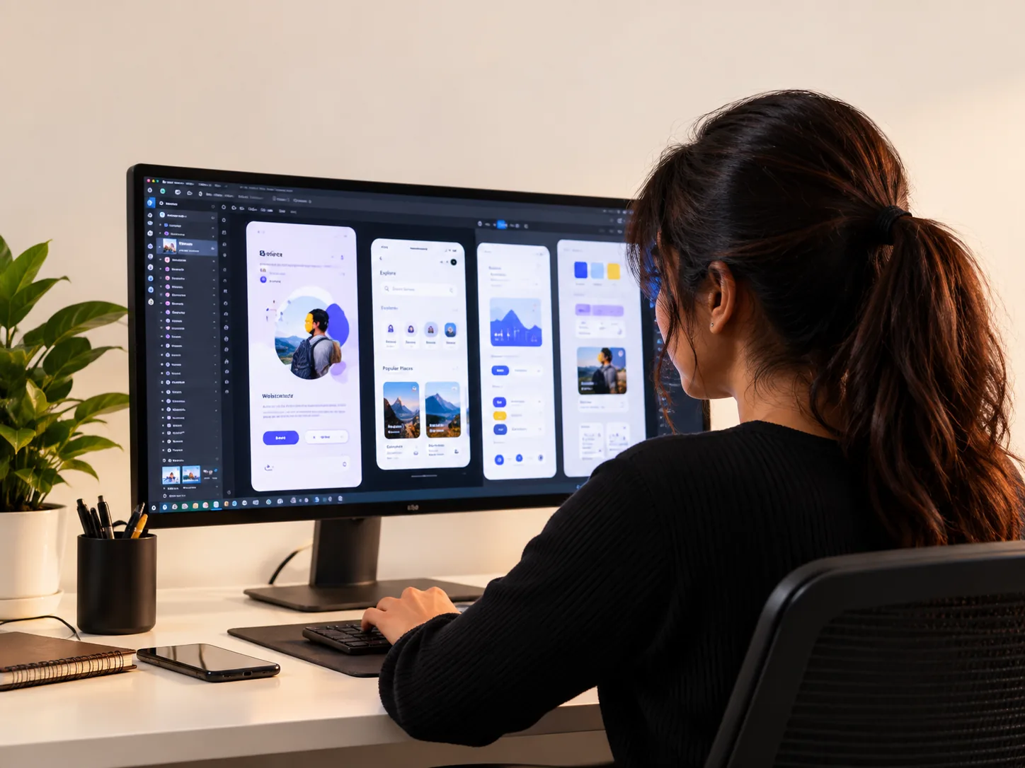 UI UX Design course workspace at Creative Fox Studio