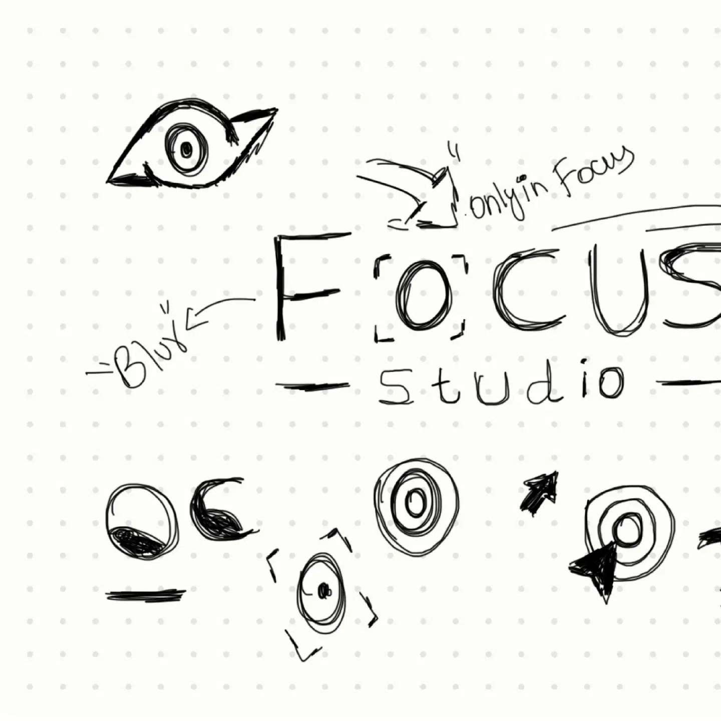 Logo concept sketches from the supplied studio collection. The software used for this artwork is not asserted.